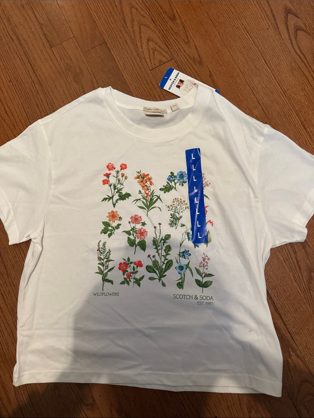 Scotch & Soda White Tee with Colorful Wildflower Print